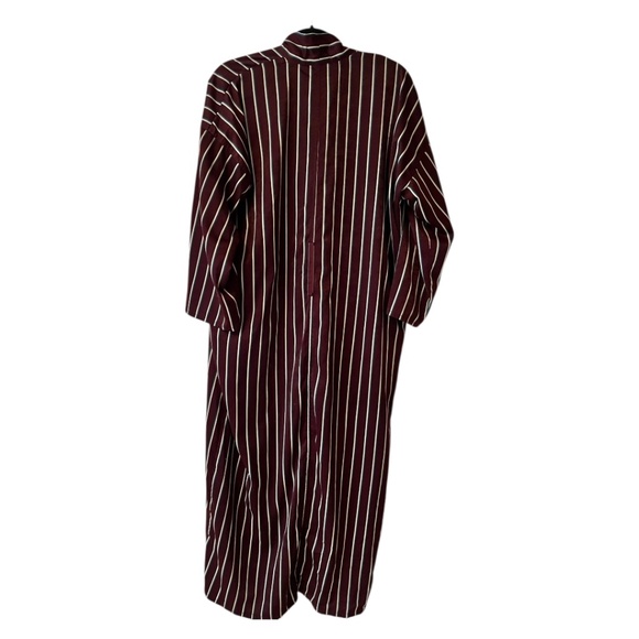 Sunday Forever Original Henry Robe Burgundy Stripe with Belt and Pockets - Picture 4 of 9